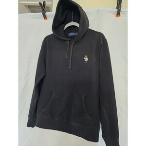 Polo Ralph Lauren Mens Black Hoodie Embroidered Tuxedo‎ Polo Bear Size M